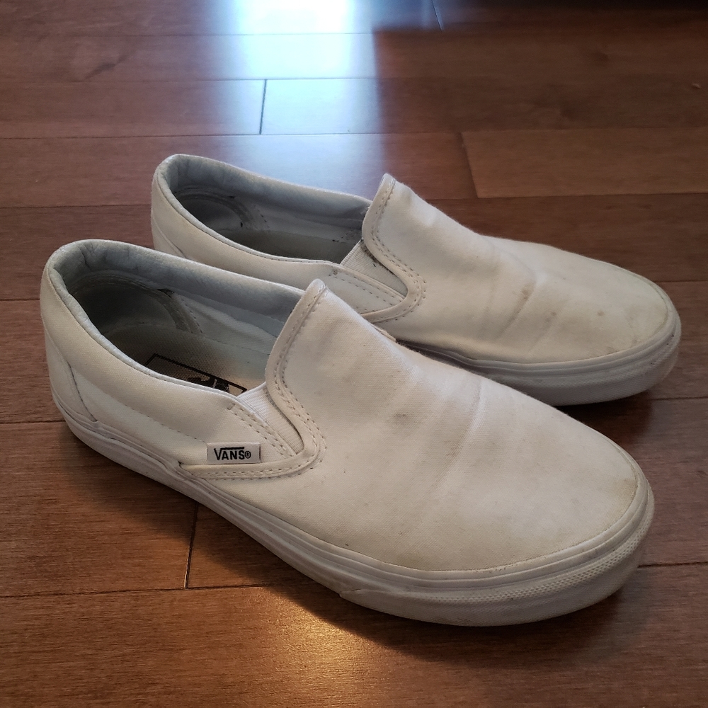 White Vans slip-ons